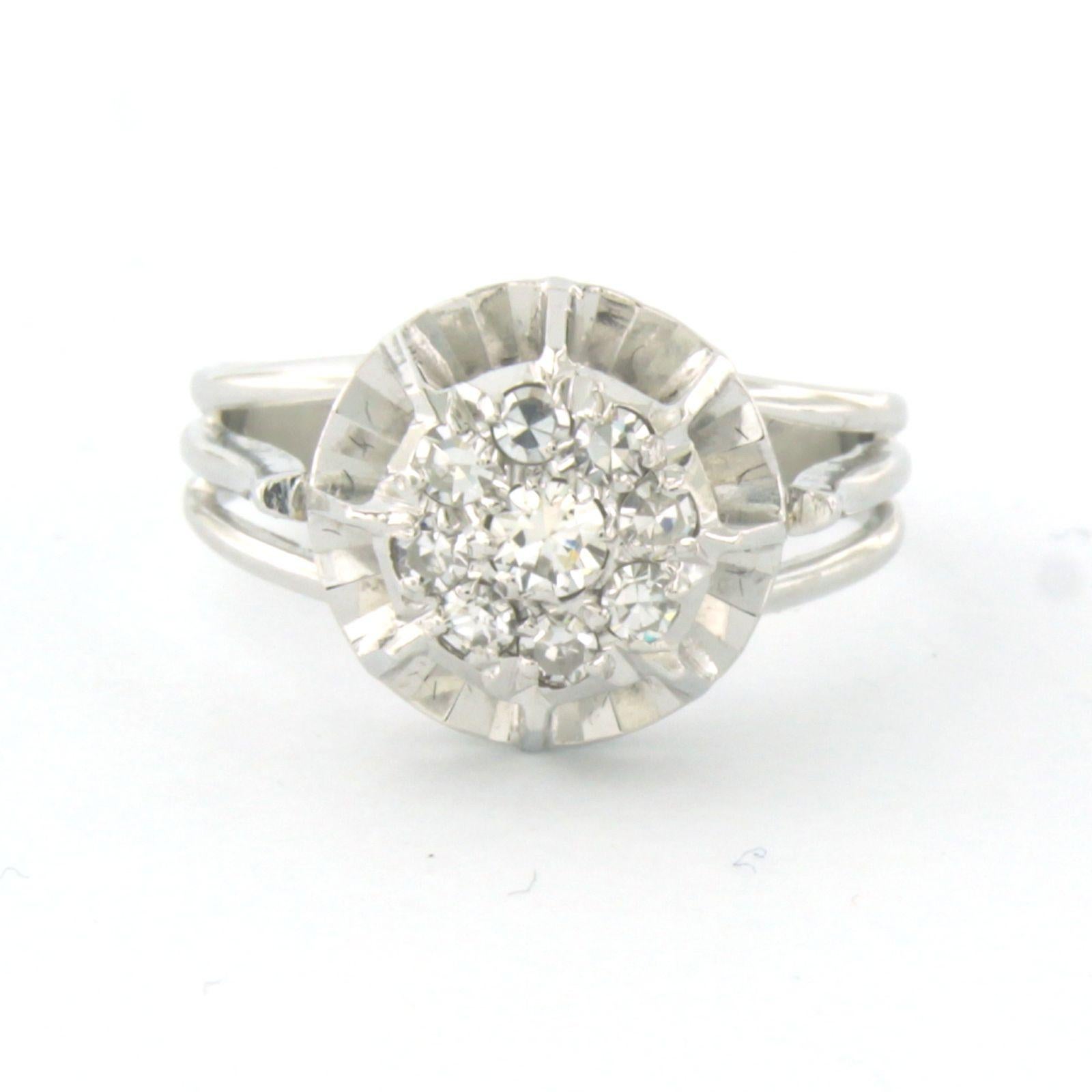 RETRO Ring mit Diamanten im Brillant- und Einzelschliff bis zu 0,38ct aus 18k Gold