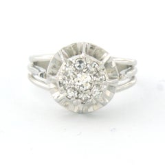 RETRO Ring mit Diamanten im Brillant- und Einzelschliff bis zu 0,38ct aus 18k Gold