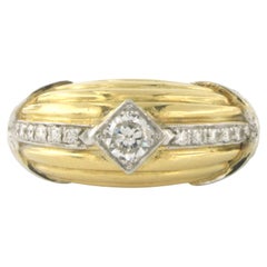 RETRO - Ring mit Diamanten im Brillantschliff bis zu 0,50 Karat 18k zweifarbigem Gold