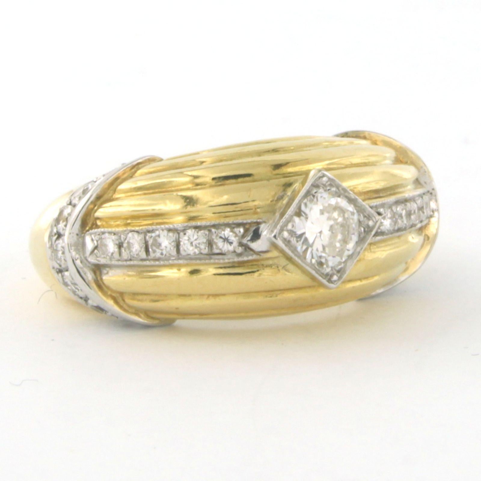 RETRO - Ring mit Diamanten im Brillantschliff bis zu 0,50ct 18k Gold - 13,6 Gramm im Angebot 1