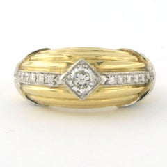 RETRO - Ring mit Diamanten im Brillantschliff bis zu 0,50ct 18k Gold - 13,6 Gramm