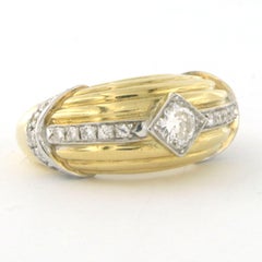 RETRO - Bague sertie de diamants taille brillant jusqu'à 0,80 ct, en or 18 carats - 13,6 grammes
