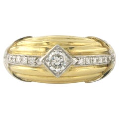 RETRO - Bague sertie de diamants taille brillant jusqu'à 0,80 ct, en or 18 carats - 13,6 grammes
