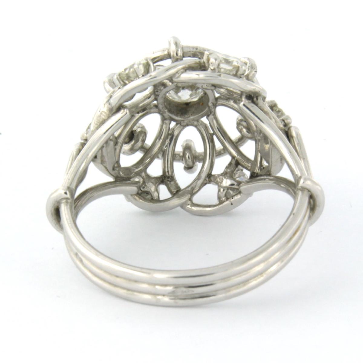 Bague RETRO avec diamants taille brillant jusqu'à 0,85ct Or 18k 7,2 grammes Excellent état - En vente à The Hague, ZH