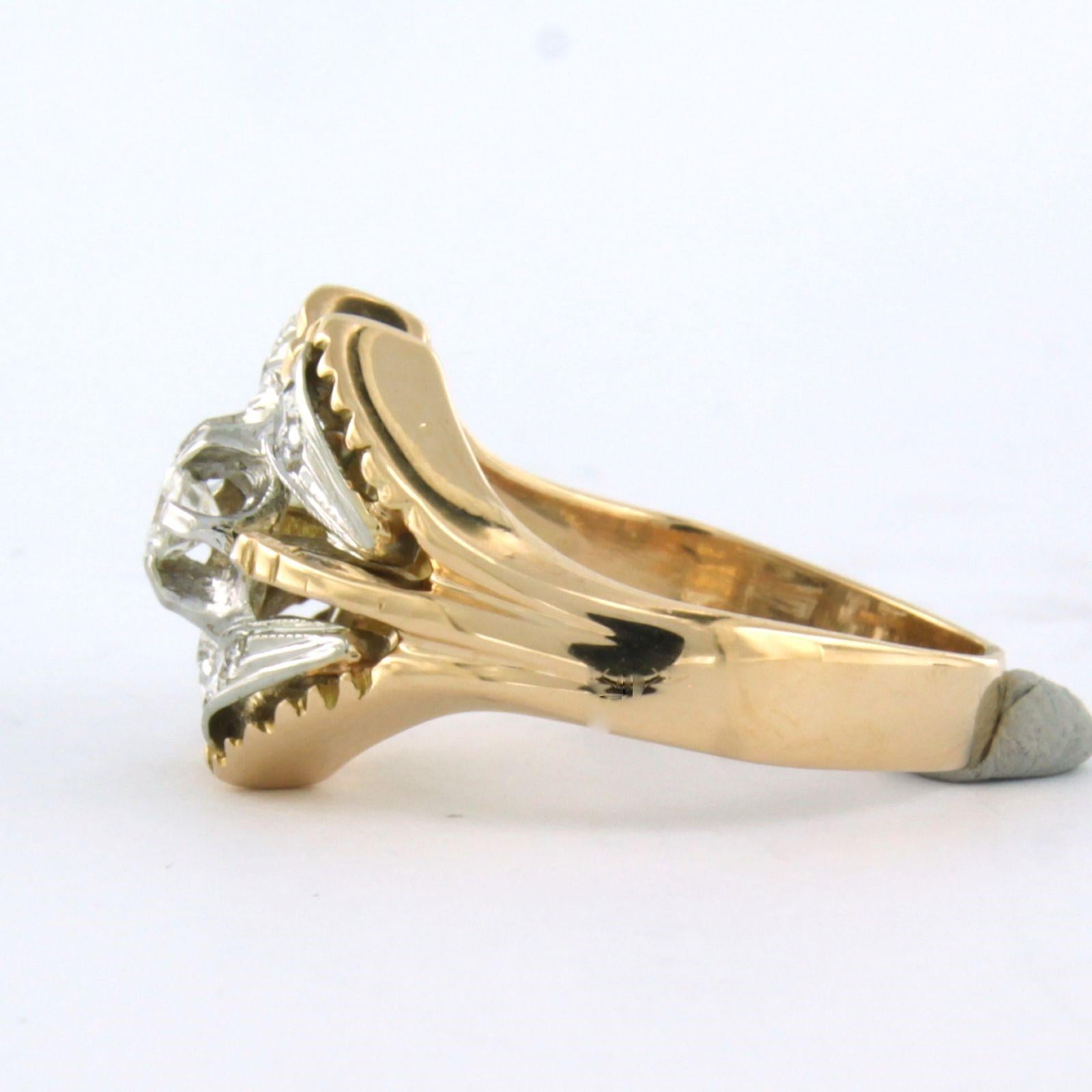 RETRO Ring mit Diamanten im Brillantschliff bis zu 0,25ct 18k Gold 6,2 Gramm (Retro) im Angebot