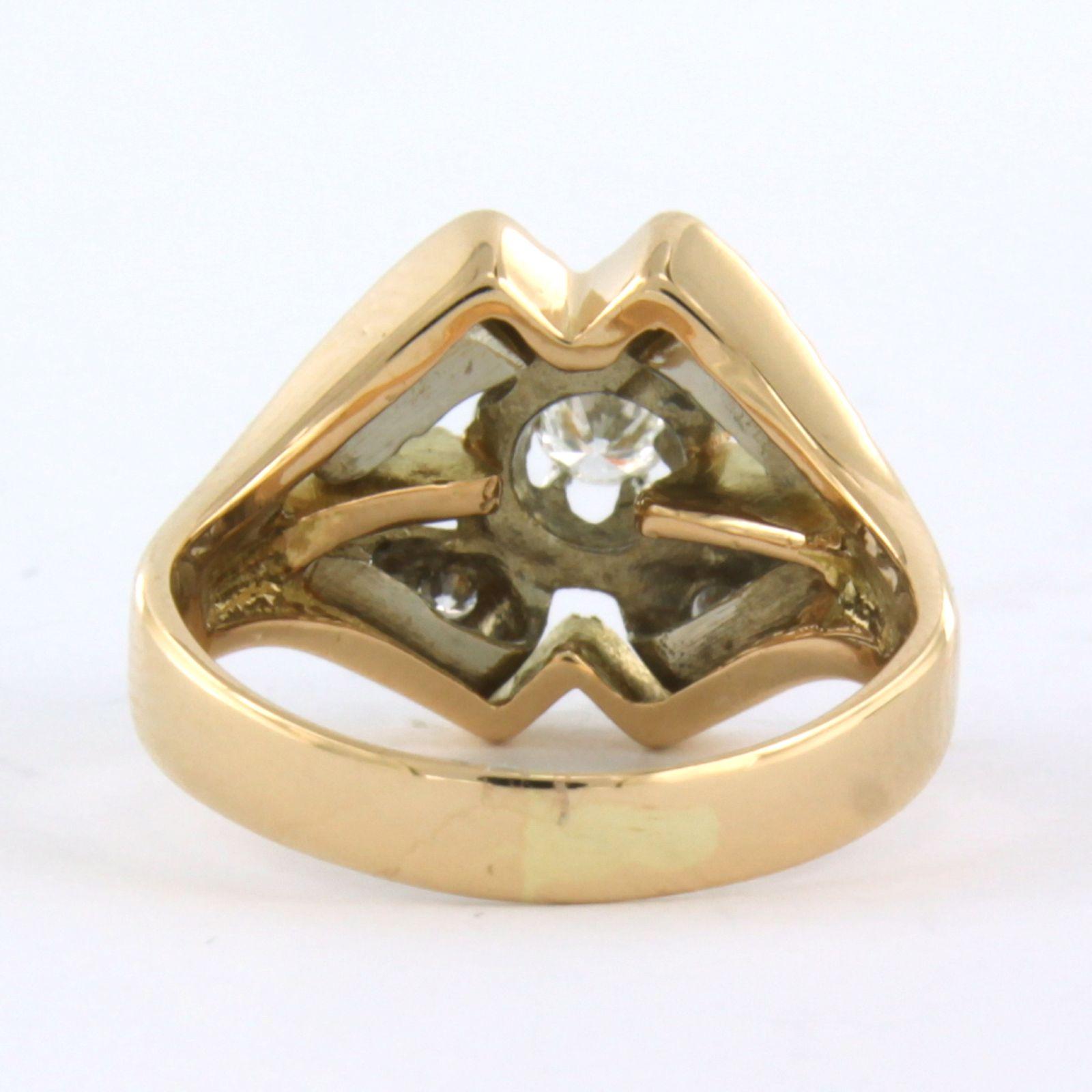 RETRO Ring mit Diamanten im Brillantschliff bis zu 0,25ct 18k Gold 6,2 Gramm Damen im Angebot