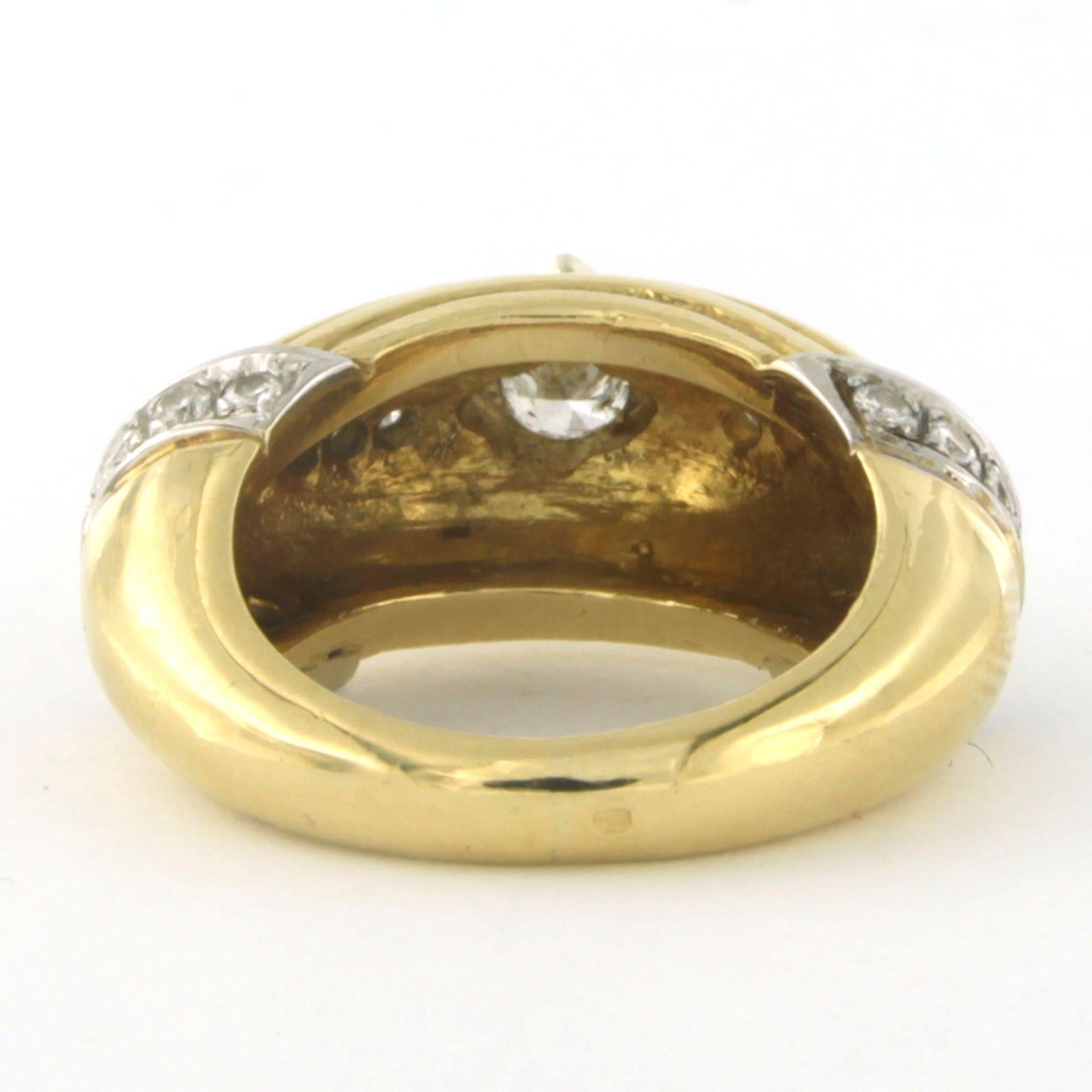 Women's RETRO -Ring with diamonds 18k bi-colour gold For Sale