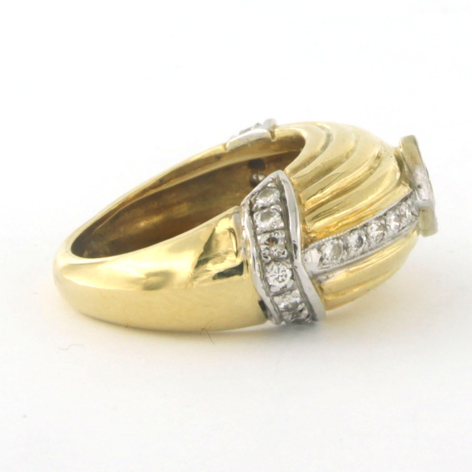 RETRO -Ring with diamonds 18k bi-colour gold For Sale 1