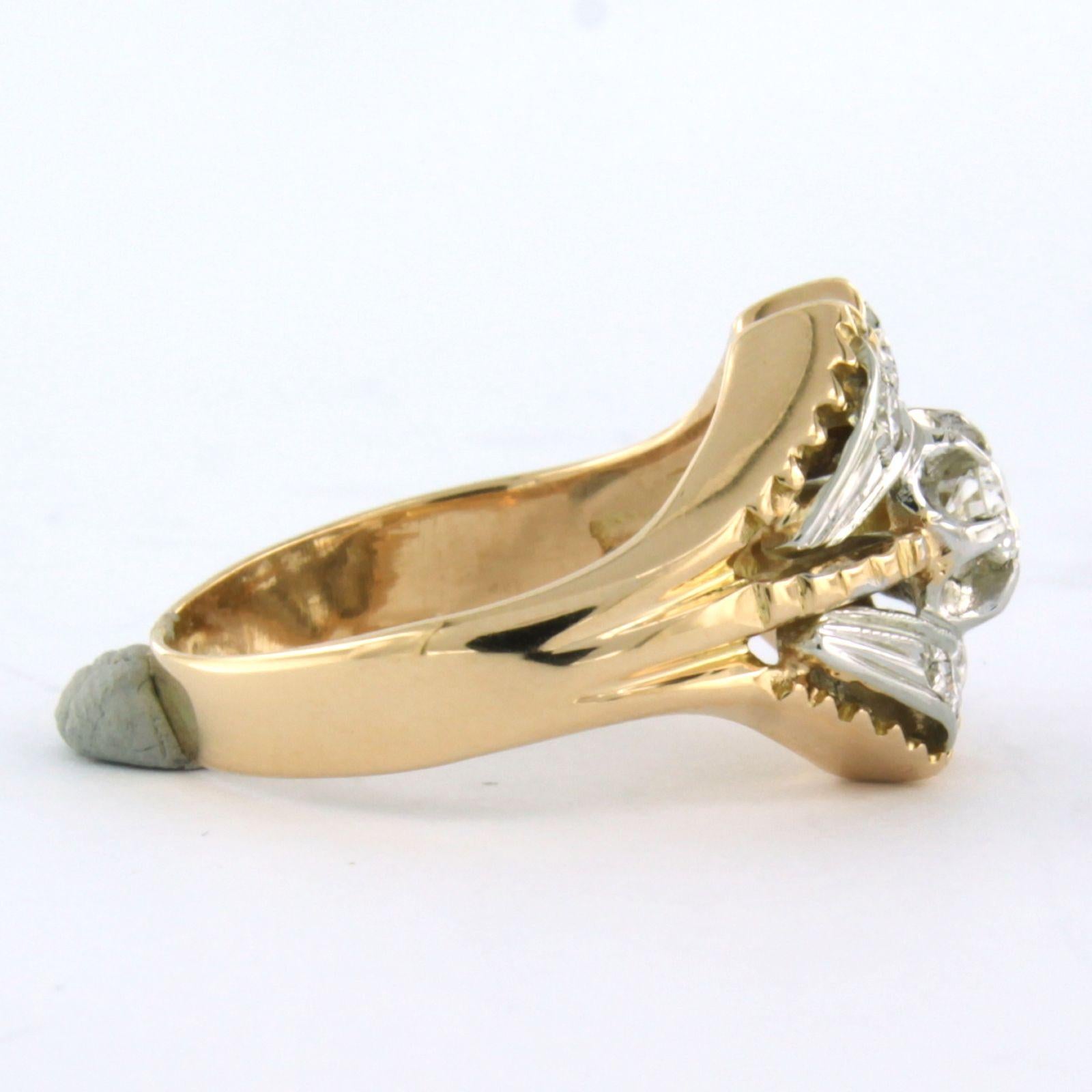 Women's RETRO - Ring with diamonds 18k bicolour gold  For Sale