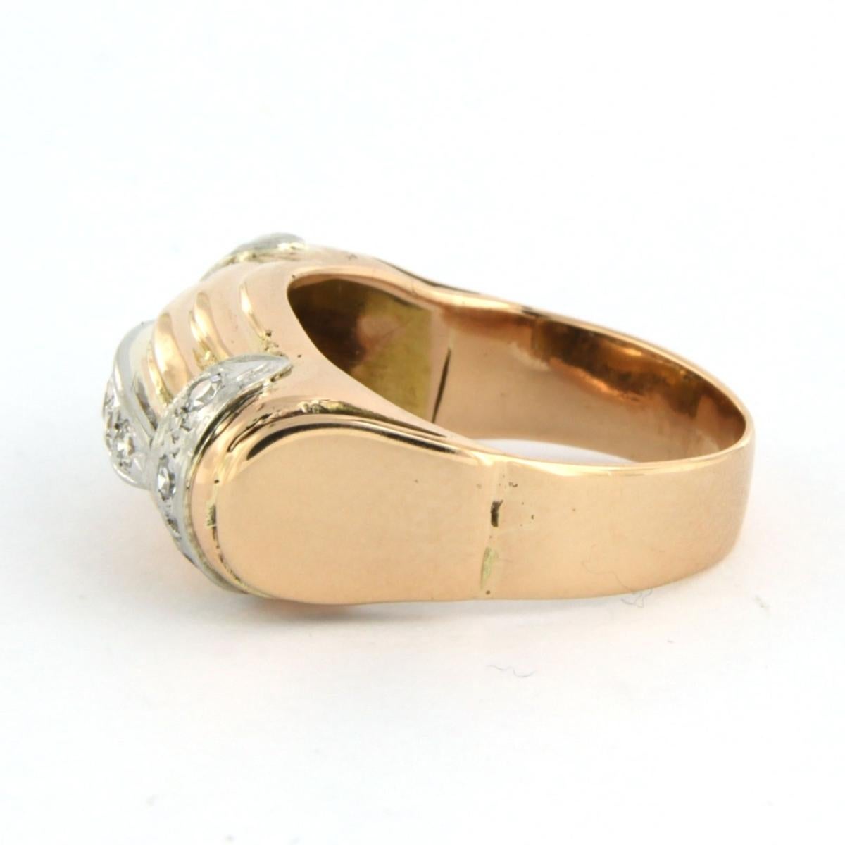 Women's RETRO Ring with diamonds 18k gold For Sale