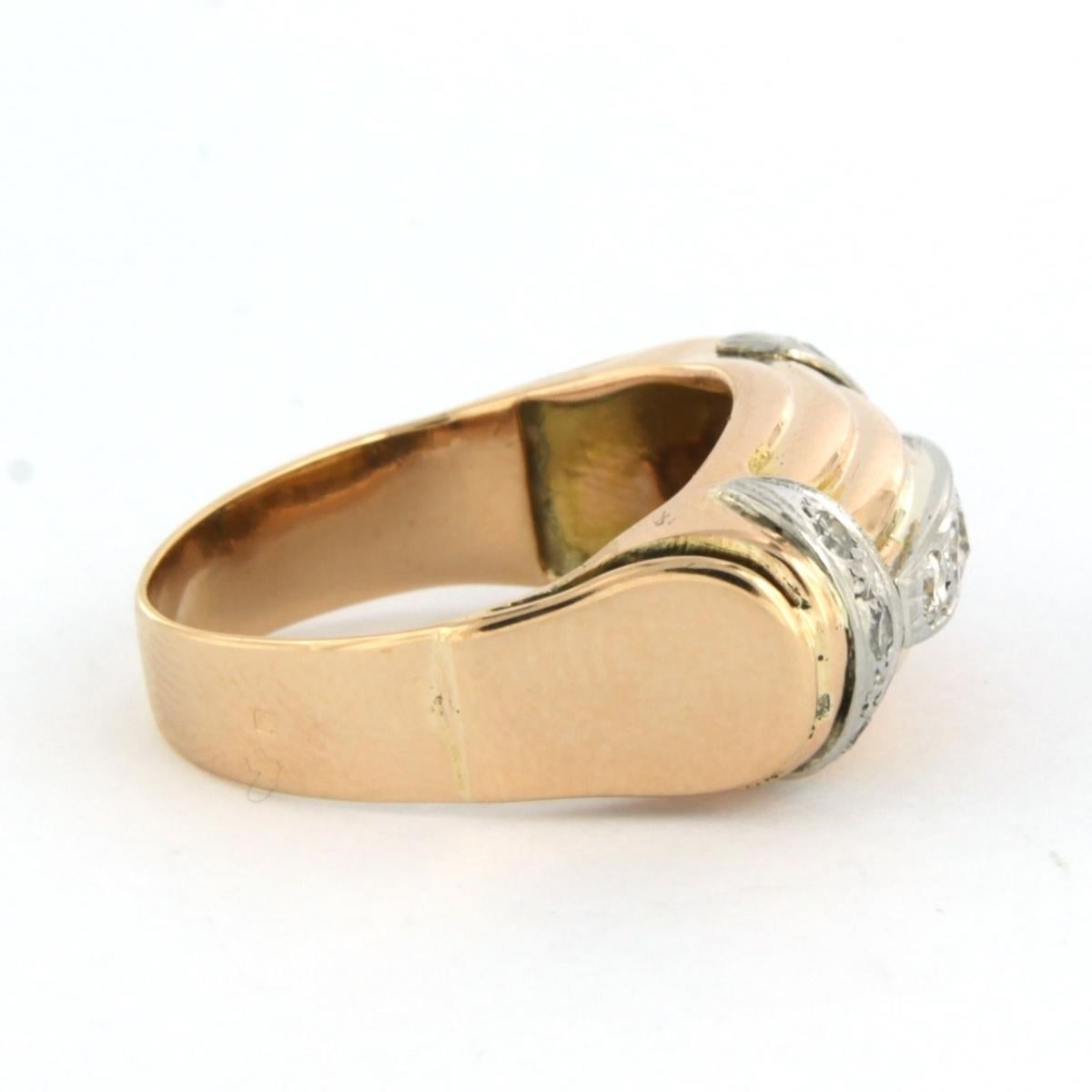 RETRO Ring with diamonds 18k gold For Sale 1