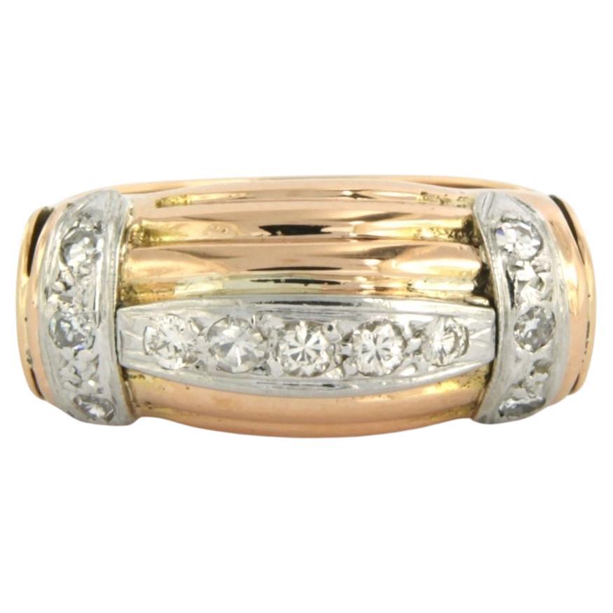 RETRO Ring with diamonds 18k gold For Sale