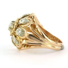 RETRO ring with old European and single cut diamonds up to 0.47ct 18k gold