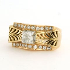 RETRO ring with old mine cut and single cut diamonds up to 0.90ct 18k gold