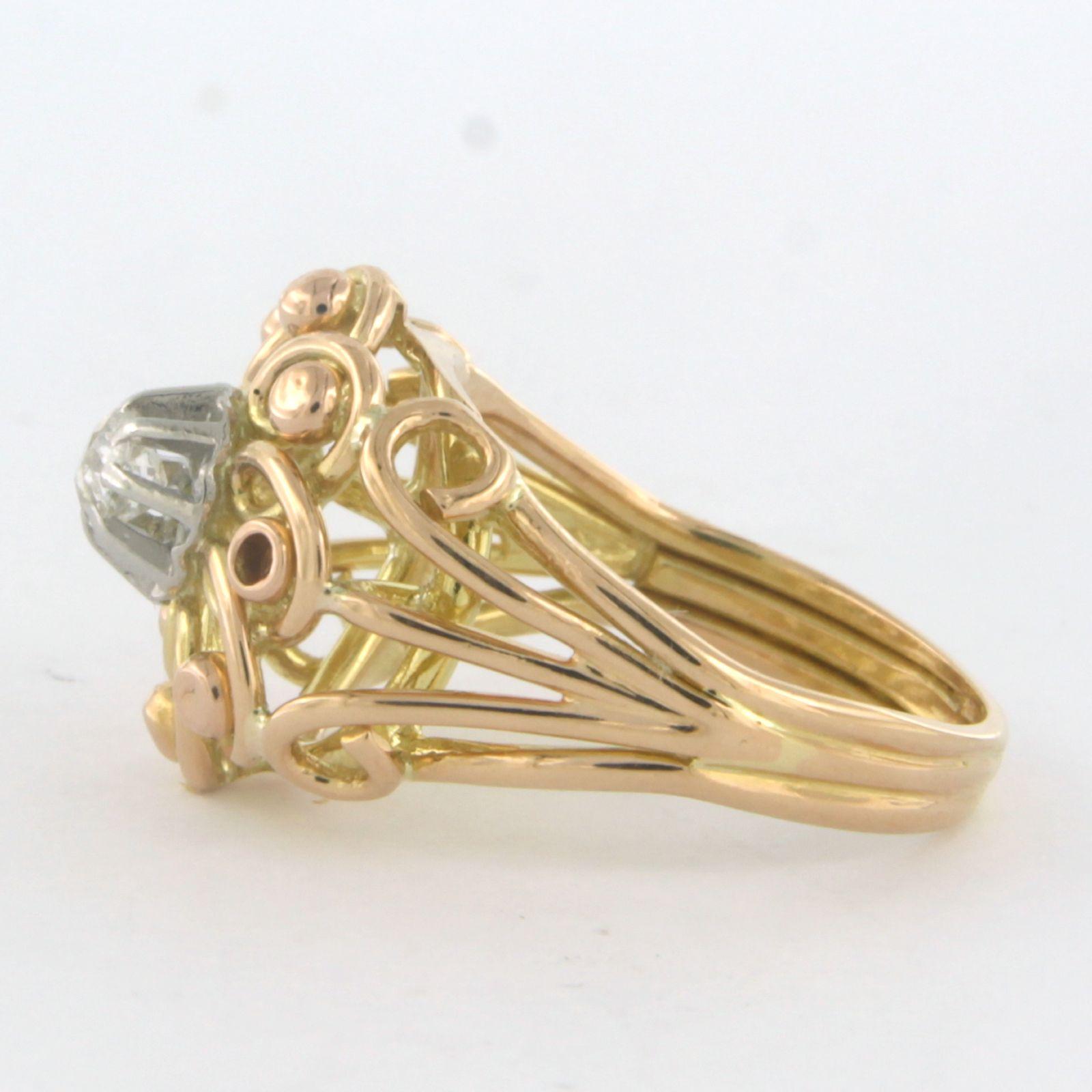 RETRO Ring mit altem Minenschliff-Diamant bis zu 0,15ct 18k Gold 5,0 Gramm (Retro) im Angebot