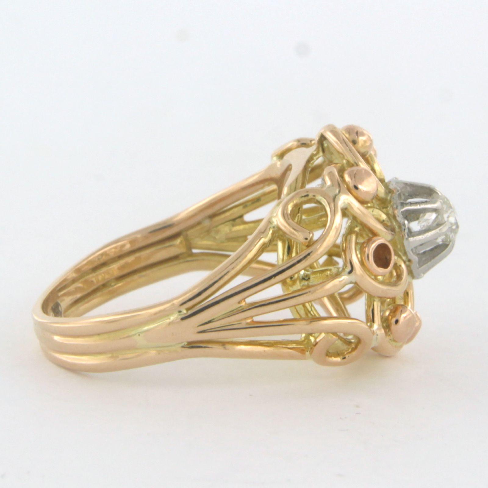 RETRO Ring mit altem Minenschliff-Diamant bis zu 0,15ct 18k Gold 5,0 Gramm (Alteuropäischer Brillantschliff) im Angebot