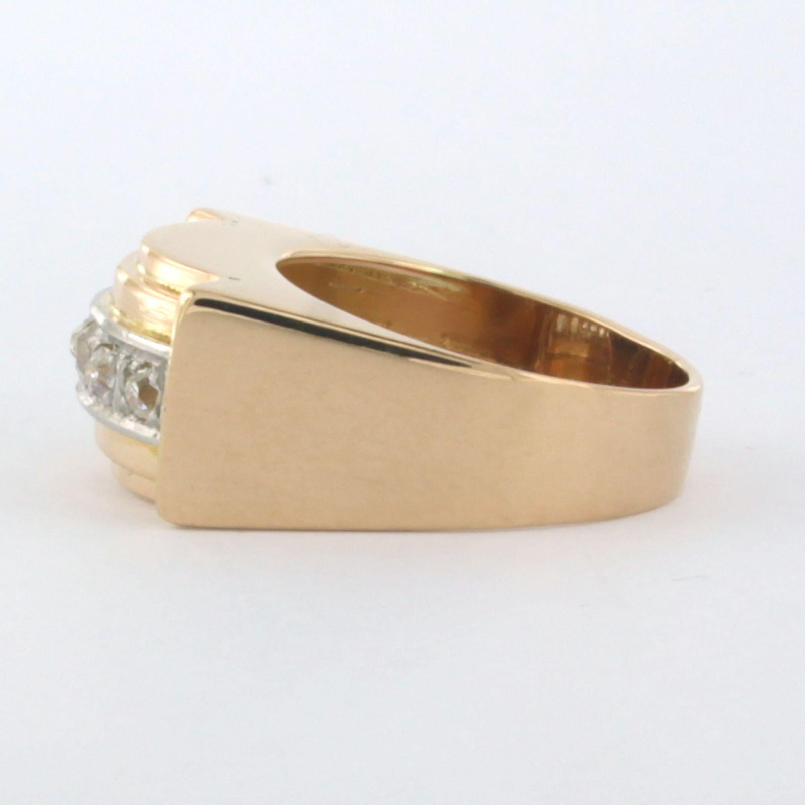 Retro RETRO ring with old mine cut diamonds up to 0.24ct 18k gold and platinum For Sale
