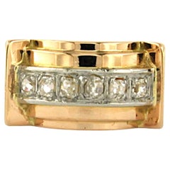 Anello RETRO con diamanti taglio old mine fino a 0,24ct in oro 18k e platino
