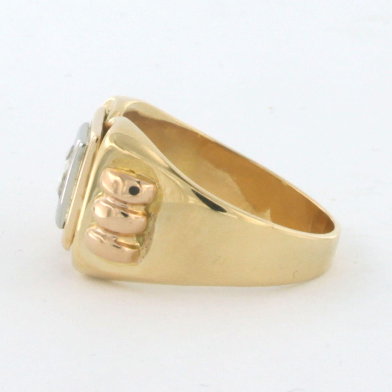 RETRO Ring mit Diamanten im Rosenschliff bis zu 0,10 Karat 18k Gold - 12,4 Gramm für Damen oder Herren im Angebot