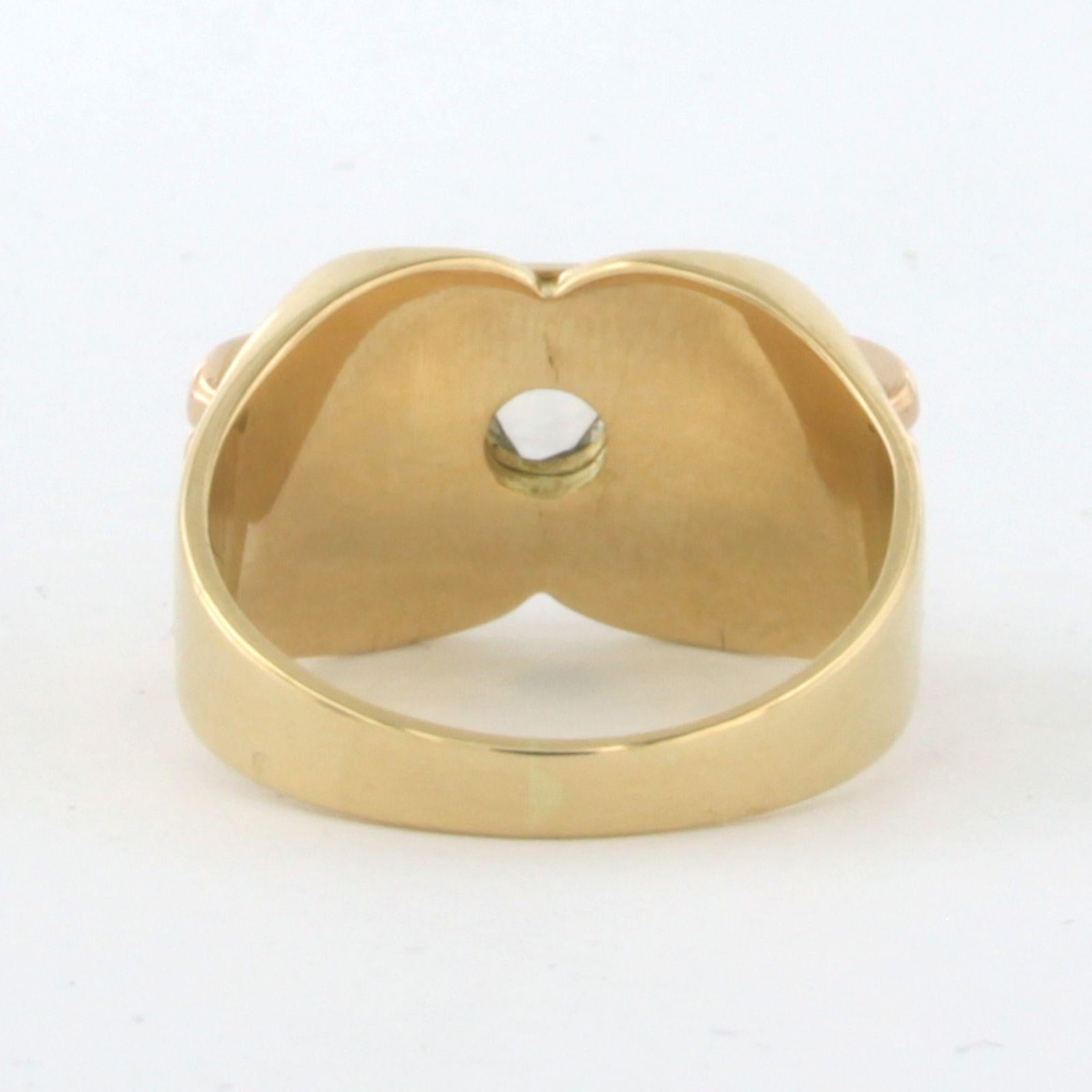 RETRO Ring mit Diamanten im Rosenschliff bis zu 0,10 Karat 18k Gold - 12,4 Gramm im Angebot 1