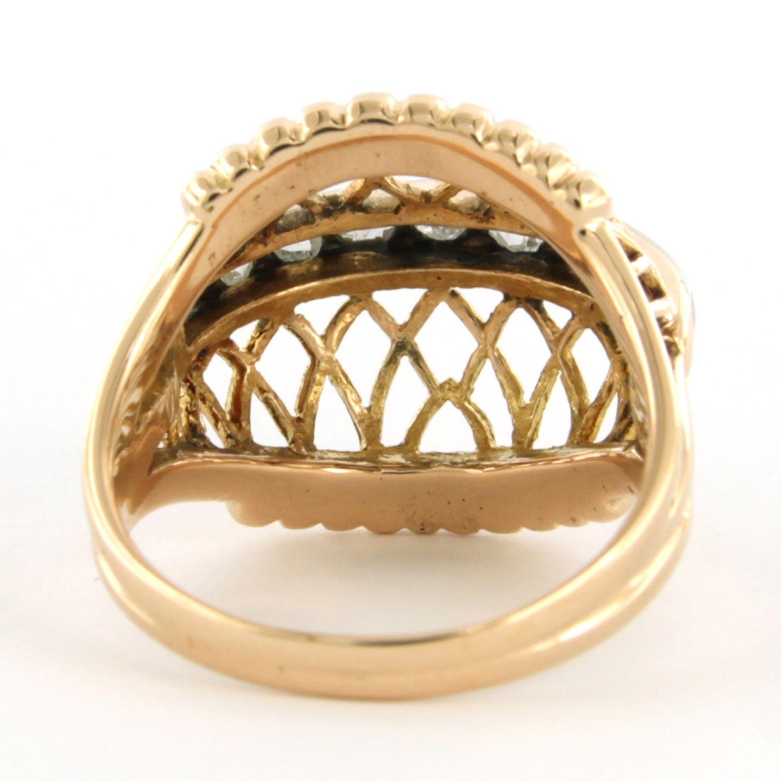 RETRO Ring mit Diamanten im Rosenschliff bis zu 0,20 Karat 18 Karat Zweifarbiges Gold im Zustand „Hervorragend“ im Angebot in The Hague, ZH