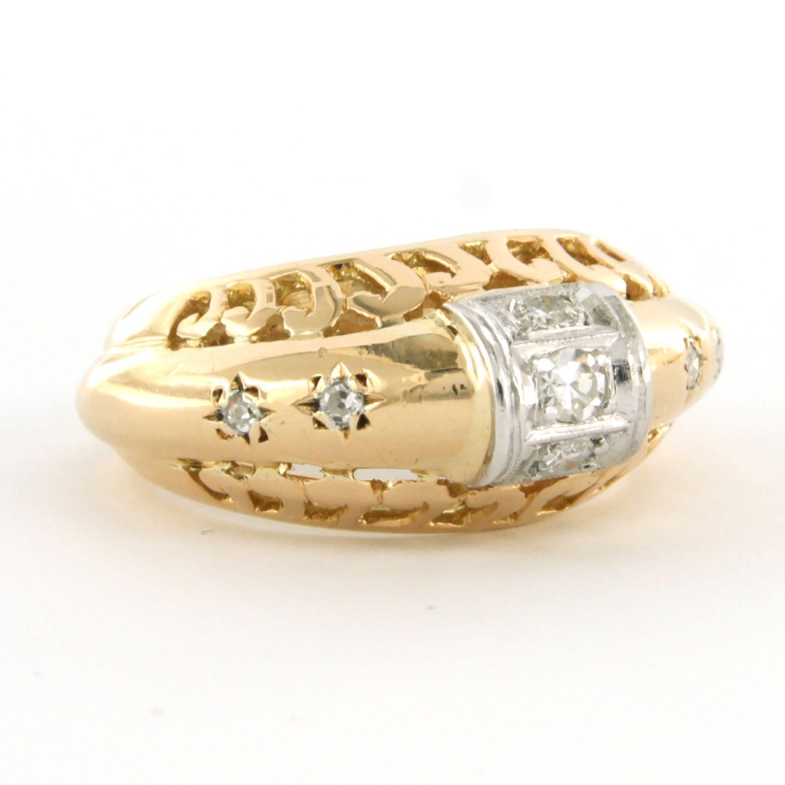 De las mujeres Anillo retro con diamante talla única de hasta 0,35 ct Oro de 14k con platino 7,8 gramos en venta