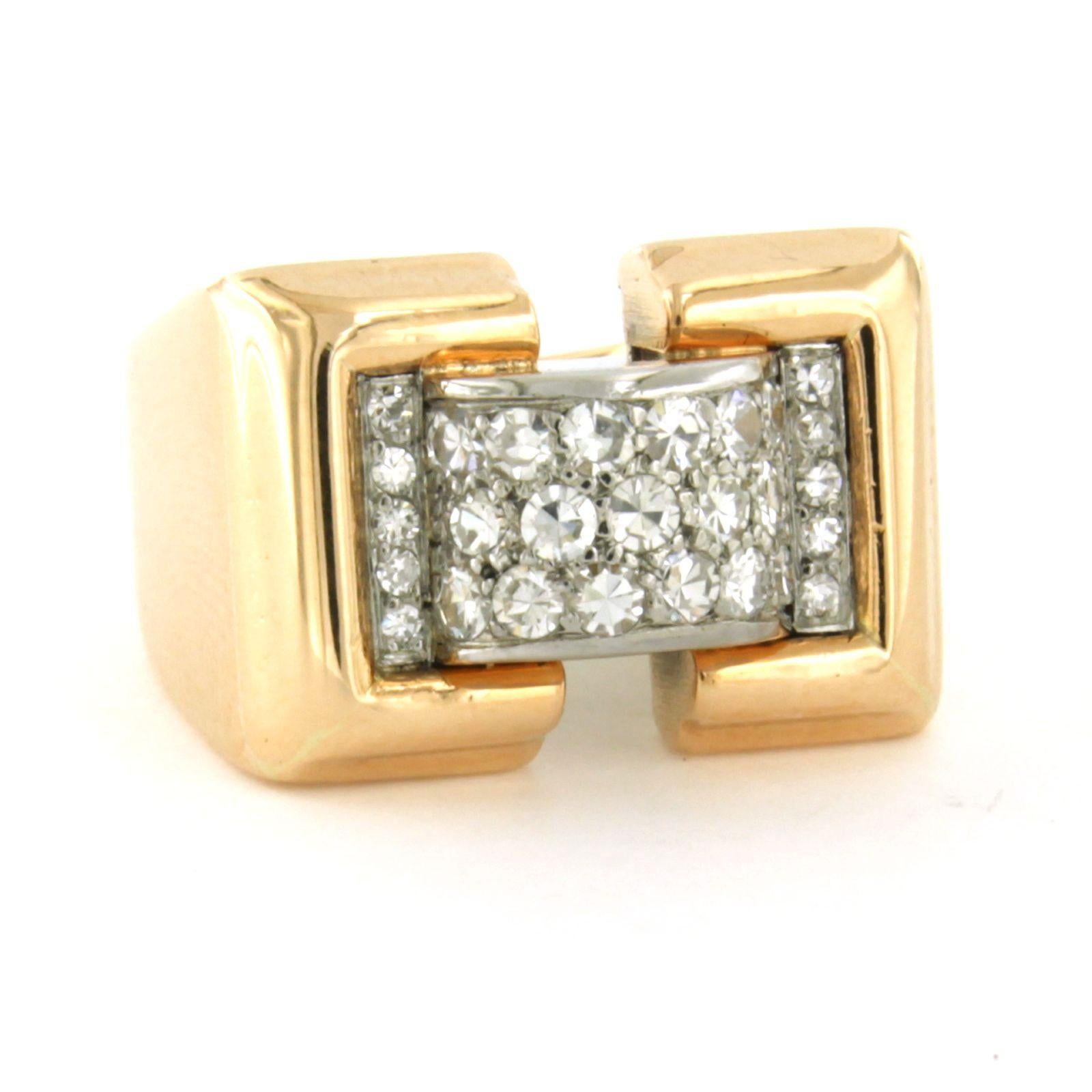 RETRO Ring mit Diamanten im Einzelschliff bis zu 0,40 Karat 14k Gold - 10.4 Gramm (Retro) im Angebot