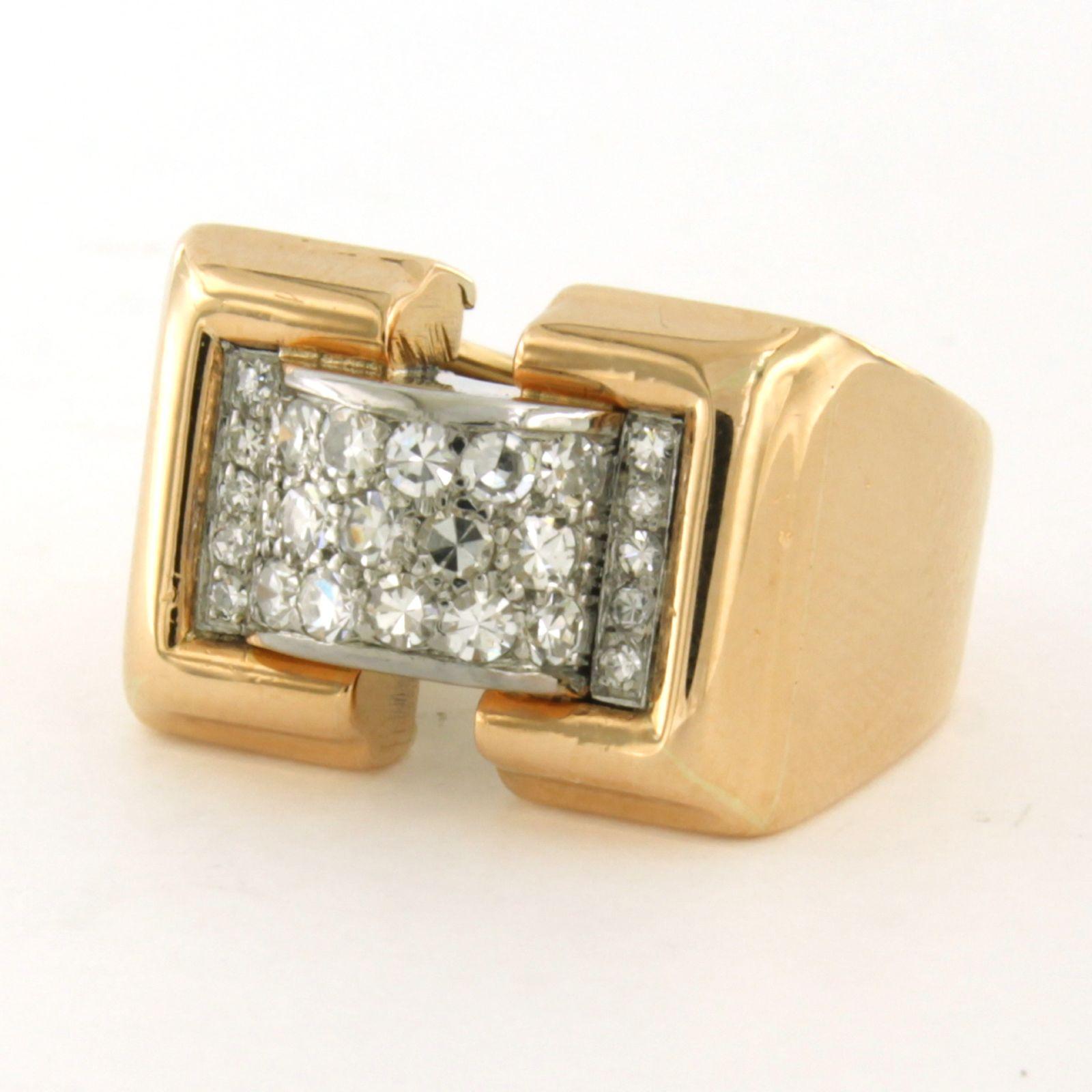 RETRO Ring mit Diamanten im Einzelschliff bis zu 0,40 Karat 14k Gold - 10.4 Gramm (Einfacher Schliff) im Angebot
