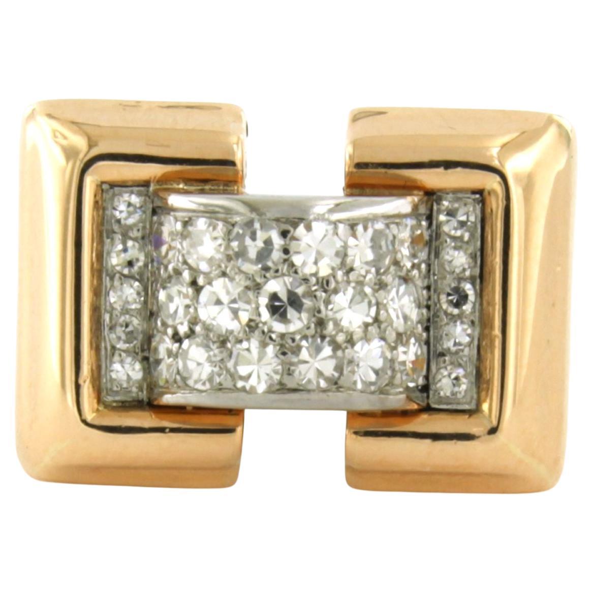 RETRO ring with single cut diamond up to 0.40ct 14k gold - 10.4 gram