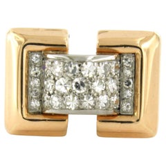 RETRO ring with single cut diamond up to 0.40ct 14k gold - 10.4 gram