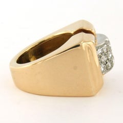 RETRO Ring with single cut diamonds up to 0.50ct 14k gold 10.3 grams