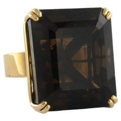 RETRO Ring mit Rauchquarz 18k Gold 24,8 Gramm