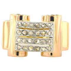 Anello RETRO con diamanti taglio rosa fino a 0,20ct Oro 18k e platino 8,4 grammi