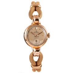 Retro Rolex Damen Rose Gold Automatic Dress Watch