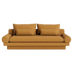 Retro Roll Arm Sofa with Upholstered Plinth Base  in Kvadrat Vanir