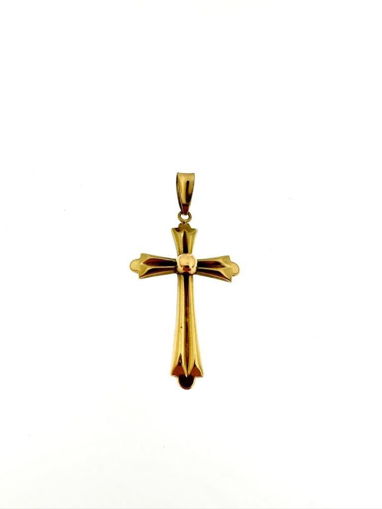 Retro Romanian Cross 18 Karat Yellow Gold  In Good Condition For Sale In Esch-Sur-Alzette, LU