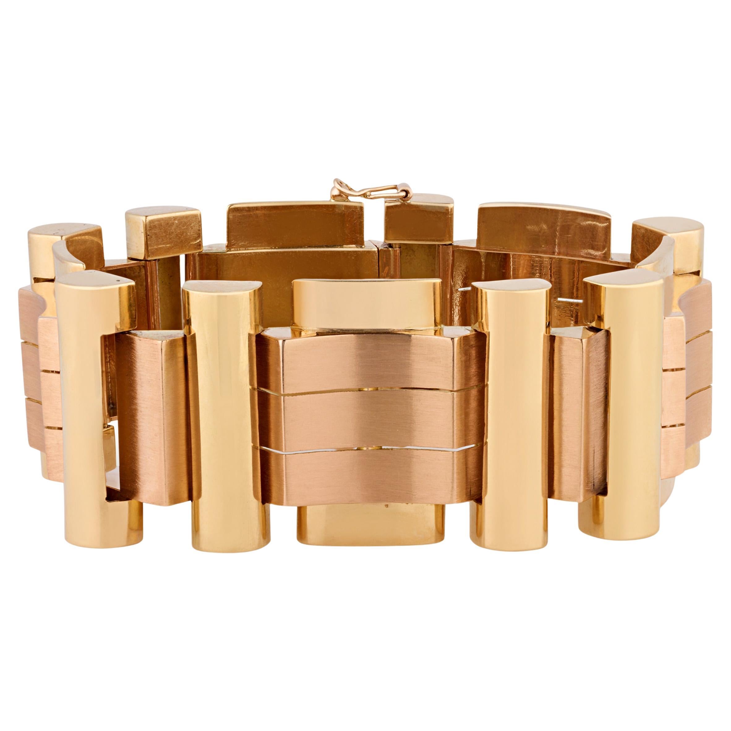 Retro Rose and Yellow Gold Bracelet