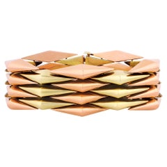 Bracelet rétro en or rose et jaune