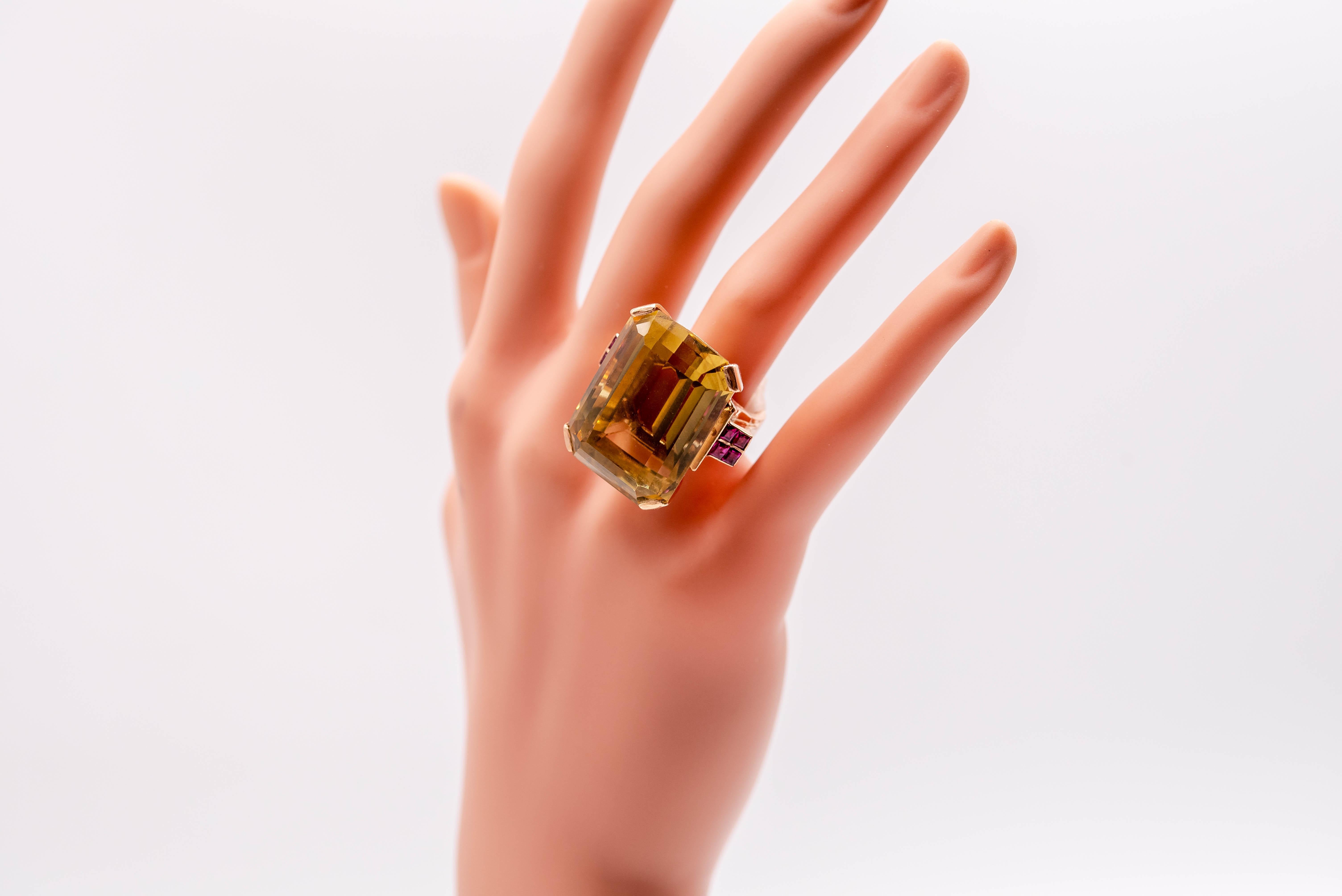 rose gold and citrine ring