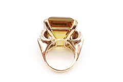 Retro Rose Gold Citrine Ruby Diamond Ring