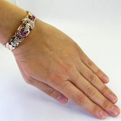 Retro Rose Gold, Diamond, and Ruby Manual Watch