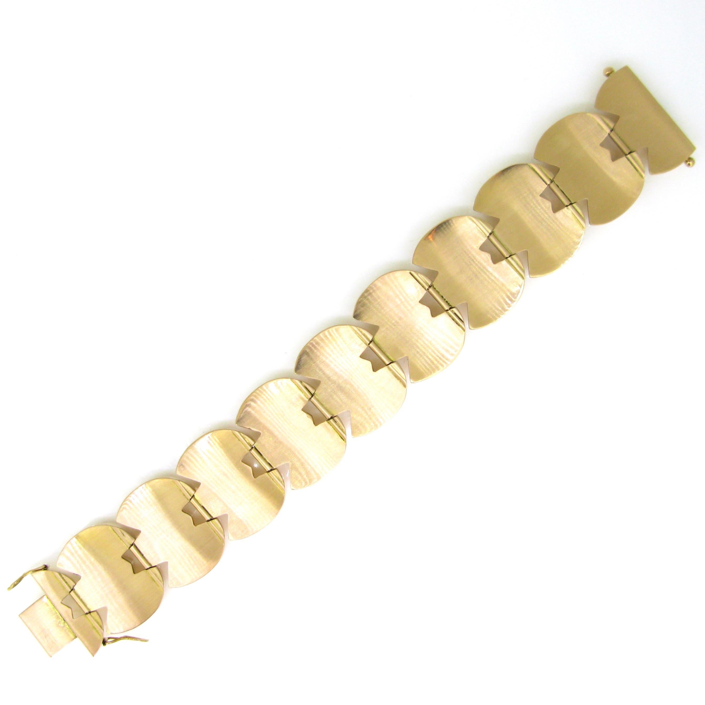 Retro Rose Gold Link Tank Bracelet In Good Condition In London, GB