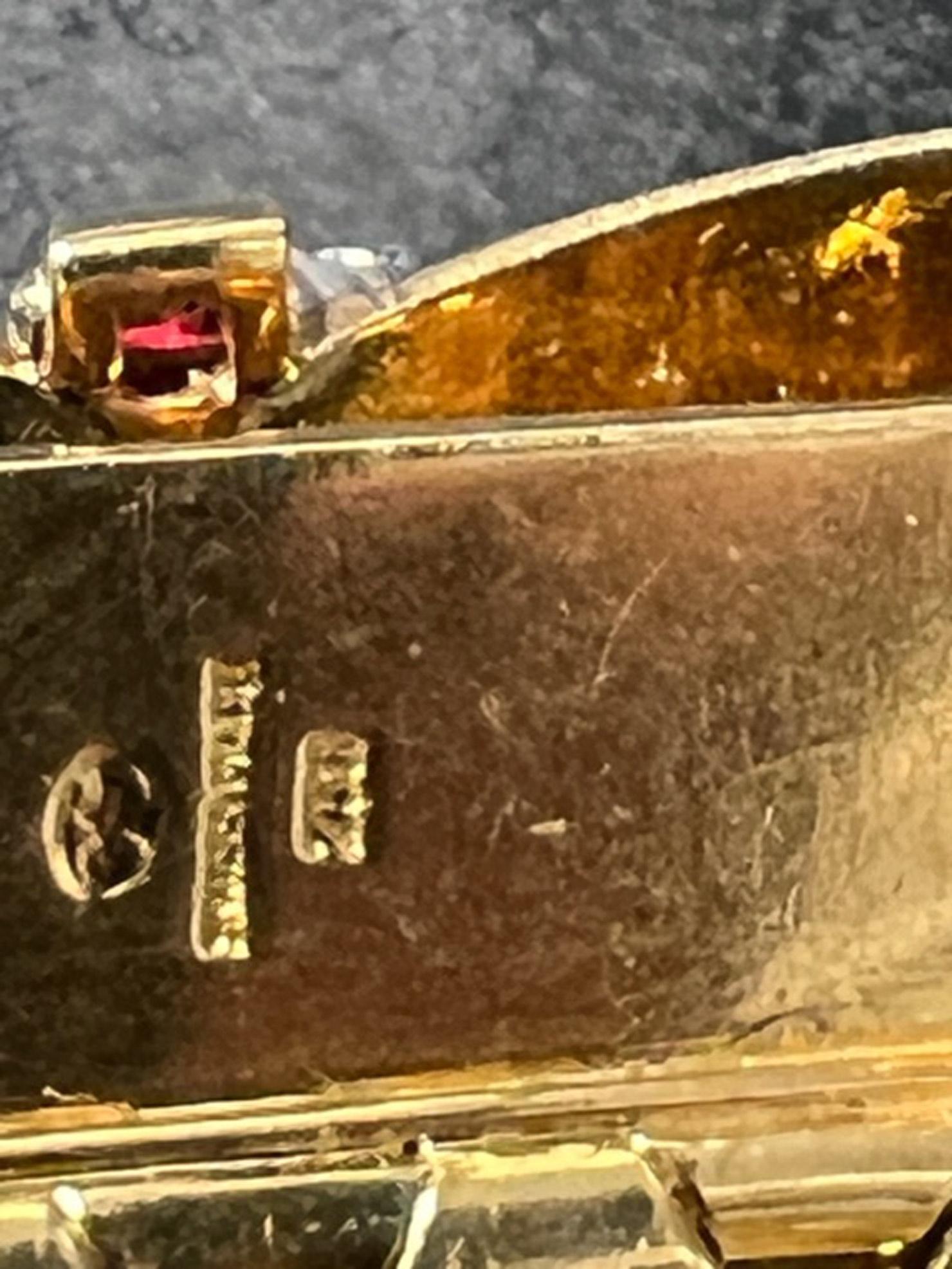 Retro Rubin-Diamant-Armband aus 18 Karat Gelbgold mit Schnalle im Zustand „Hervorragend“ im Angebot in New York, NY