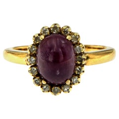 Retro Ruby Diamond Gold Cluster Ring Retro Ruby Diamond Gold Cluster Ring