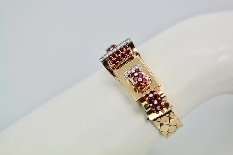 Retro Ruby Diamond Rose and Yellow Gold Flip Top Covered Watch For Sale ...