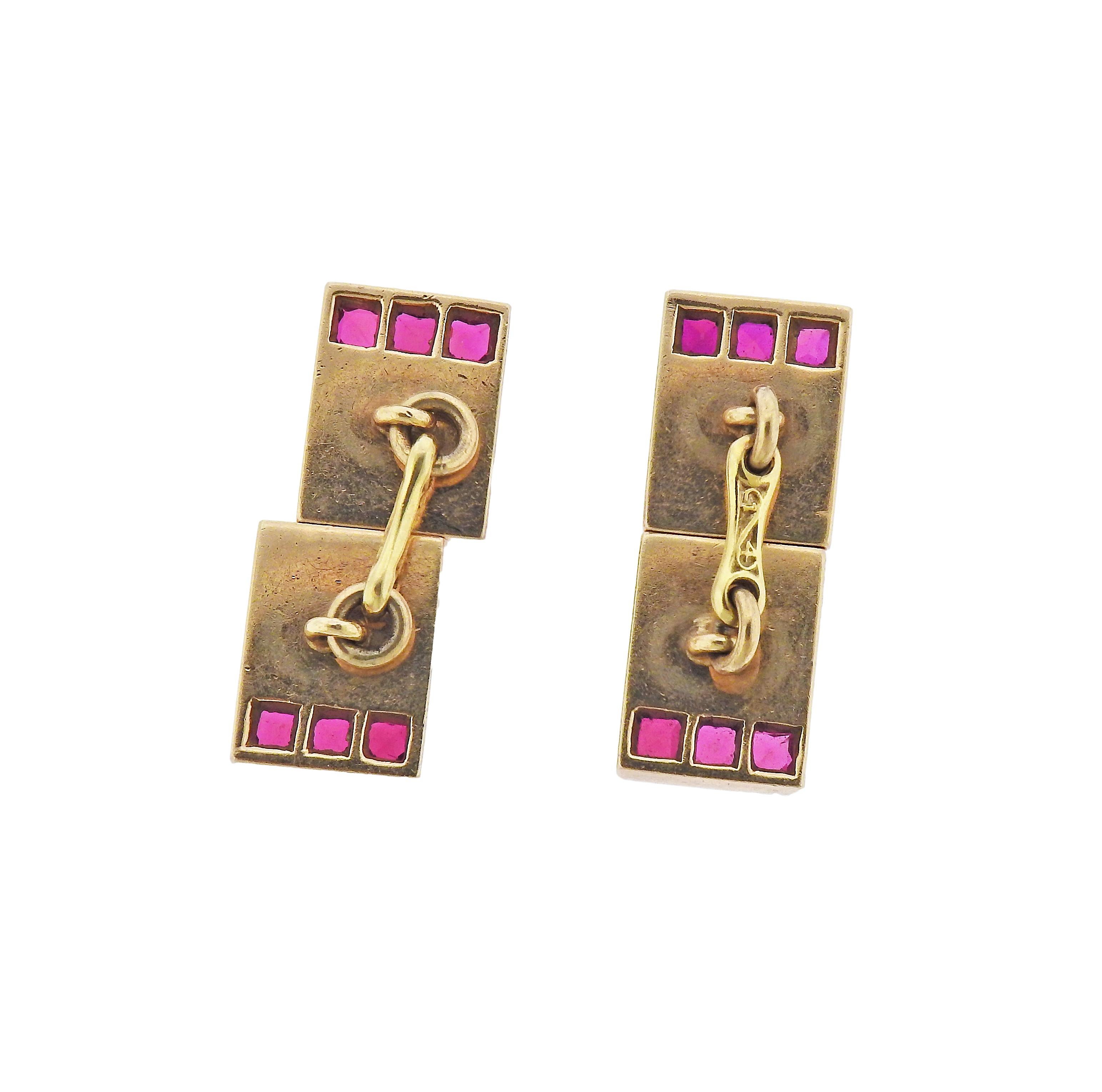 rose gold ruby cufflinks