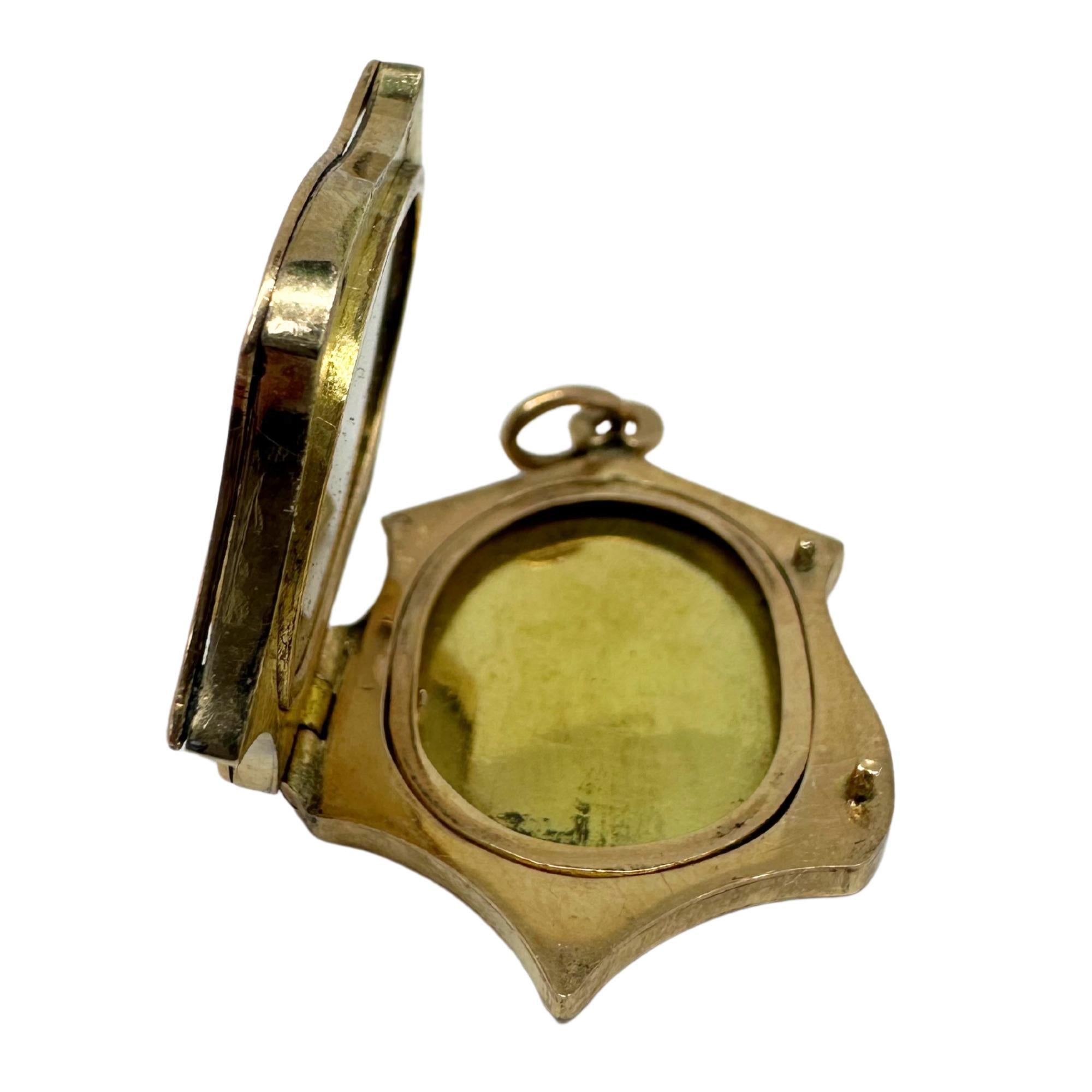 Retro Russian 14K Rose Gold Diamond Pendant Locket en venta 3