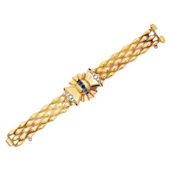 Retro Saphir- und Diamantarmband