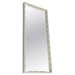 Retro Sculptural Natural White Framed Mirror, Mäkisen Kuvastin, Finland 1971