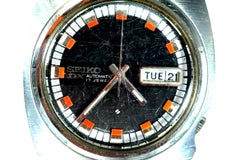 Retro Seiko DX Herren-Armbanduhr 17 Jewels Automatik 6106-7539 Edelstahl